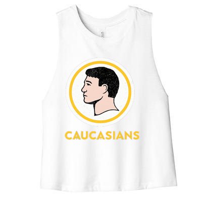 Caucasians Funny Vintage Caucasians Pride Tee Women's Racerback Cropped Tank