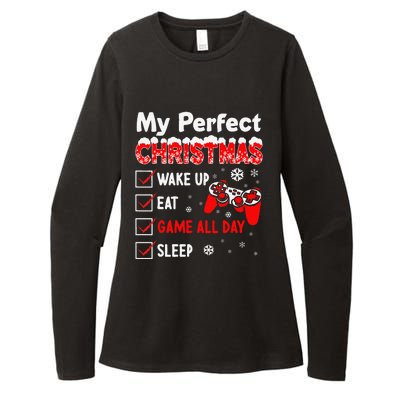 Christmas Funny Video Gamer My Perfect Christmas Womens CVC Long Sleeve Shirt