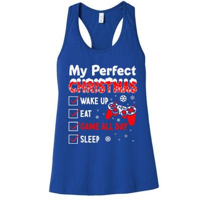 Christmas Funny Video Gamer My Perfect Christmas Women's Racerback Tank