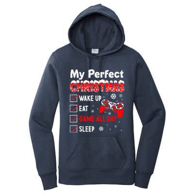 Christmas Funny Video Gamer My Perfect Christmas Women's Pullover Hoodie