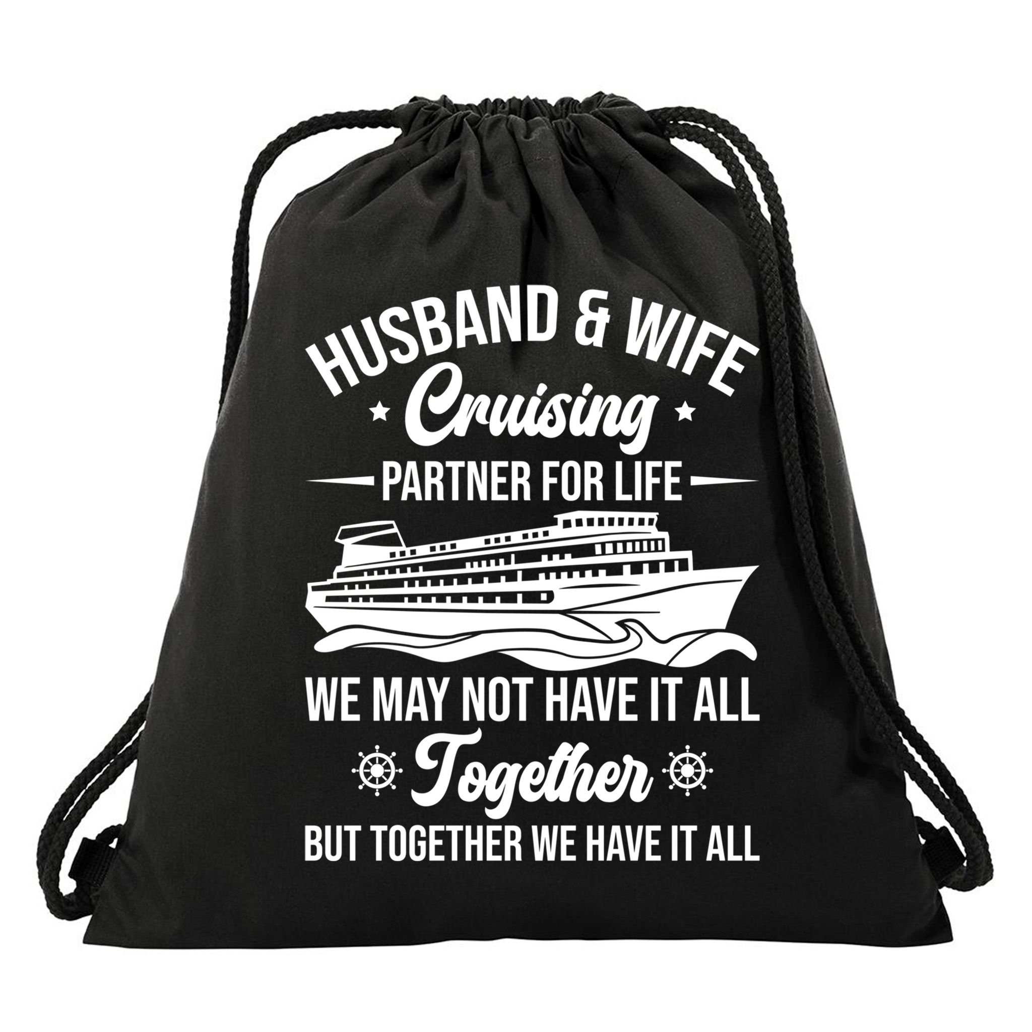 Cruising Family Vacation Husband Wife Cruising Partner Gift Drawstring Bag