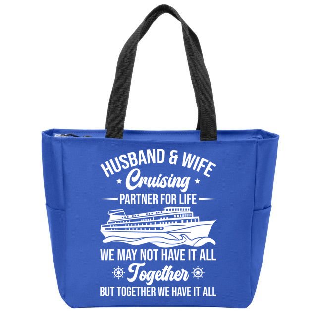 Cruising Family Vacation Husband Wife Cruising Partner Gift Zip Tote Bag
