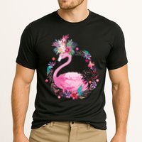 Cute Flower Wreath Flamingo Cooling Performance Crew T-Shirt