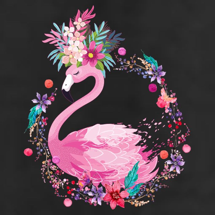 Cute Flower Wreath Flamingo Adult Drive Performance Visor