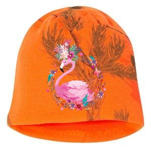 Cute Flower Wreath Flamingo Kati - Camo Knit Beanie