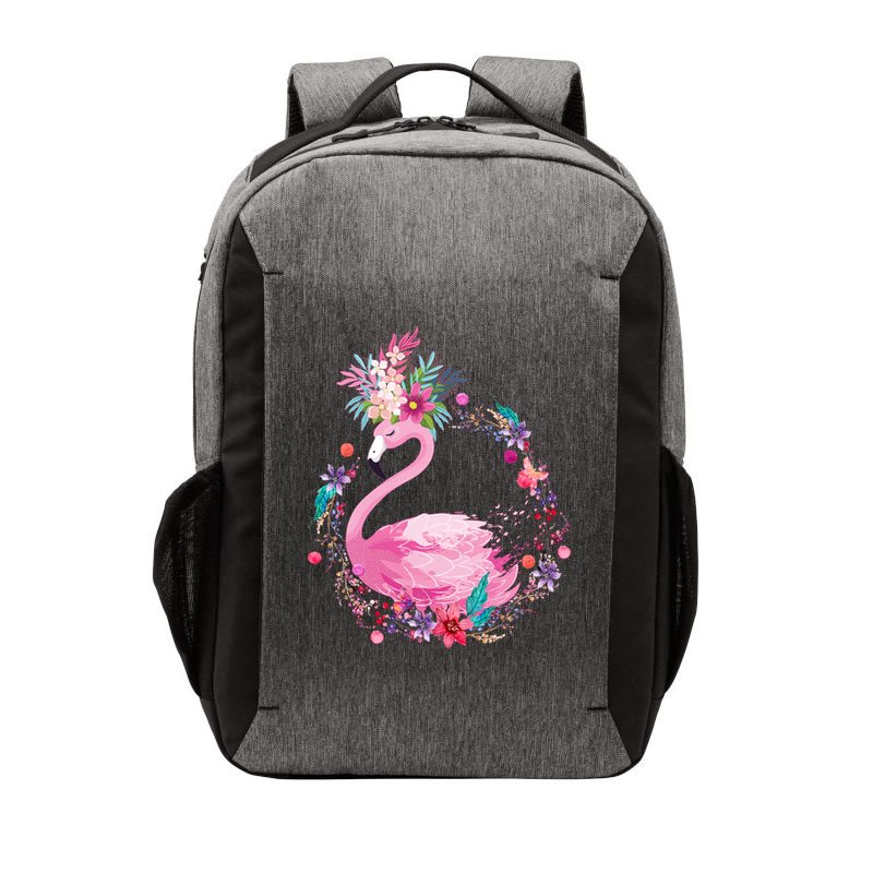 Cute Flower Wreath Flamingo Vector Backpack