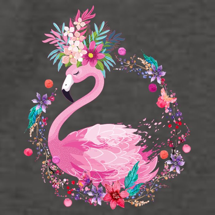 Cute Flower Wreath Flamingo Vector Backpack