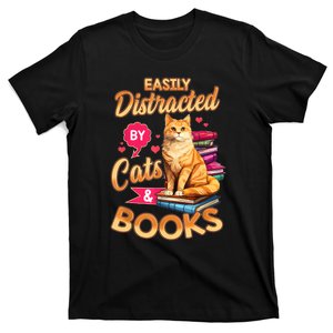 Cat For Women Book Lover Funny Cats And Books T-Shirt