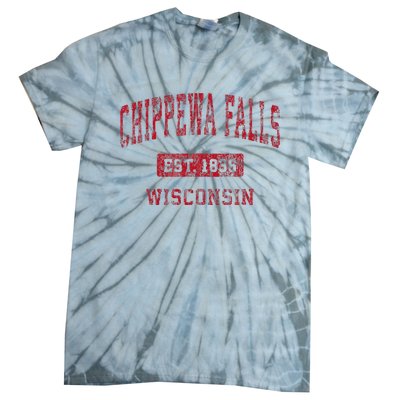 Chippewa Falls Wisconsin Wi Vintage Sports Tie-Dye T-Shirt