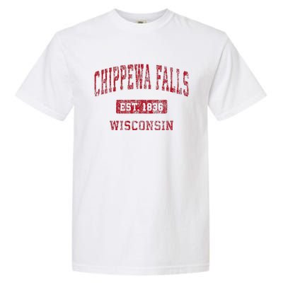 Chippewa Falls Wisconsin Wi Vintage Sports Garment-Dyed Heavyweight T-Shirt