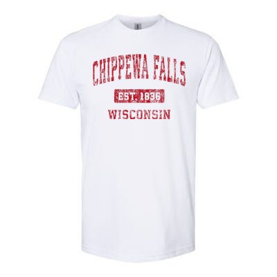 Chippewa Falls Wisconsin Wi Vintage Sports Softstyle CVC T-Shirt