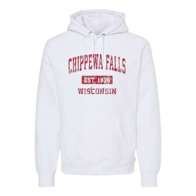 Chippewa Falls Wisconsin Wi Vintage Sports Premium Hoodie