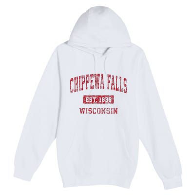 Chippewa Falls Wisconsin Wi Vintage Sports Premium Pullover Hoodie