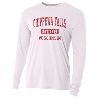 Chippewa Falls Wisconsin Wi Vintage Sports Cooling Performance Long Sleeve Crew