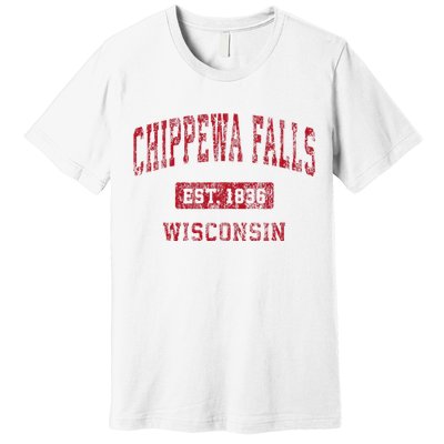 Chippewa Falls Wisconsin Wi Vintage Sports Premium T-Shirt