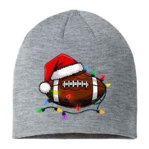 Christmas Football With Santa Hat Christmas Football Player Sustainable Beanie