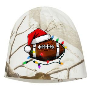 Christmas Football With Santa Hat Christmas Football Player Kati - Camo Knit Beanie