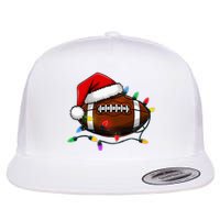 Christmas Football With Santa Hat Christmas Football Player Flat Bill Trucker Hat