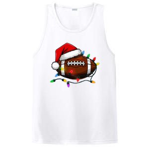 Christmas Football With Santa Hat Christmas Football Player PosiCharge Competitor Tank