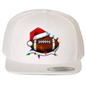 Christmas Football With Santa Hat Christmas Football Player Wool Snapback Cap