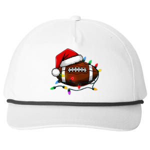 Christmas Football With Santa Hat Christmas Football Player Snapback Five-Panel Rope Hat