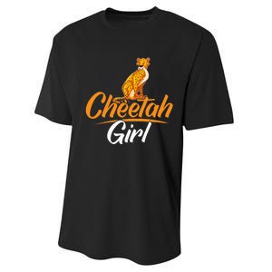 Cheetahs Funny Wild Cat Cheetah Girl Performance Sprint T-Shirt