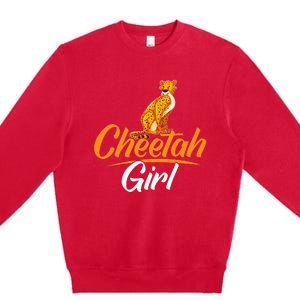 Cheetahs Funny Wild Cat Cheetah Girl Premium Crewneck Sweatshirt