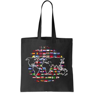 Country Flags World Map Traveling International World Flags Tote Bag