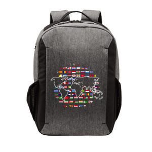 Country Flags World Map Traveling International World Flags Vector Backpack