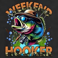 Cool Fishing Weekend Hooker 7 Panel Mesh Trucker Snapback Hat