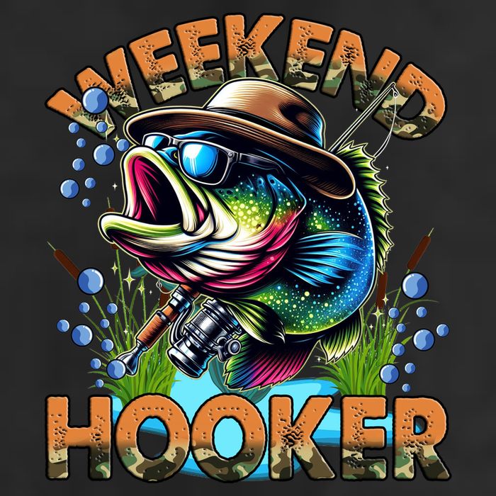 Cool Fishing Weekend Hooker 7 Panel Mesh Trucker Snapback Hat