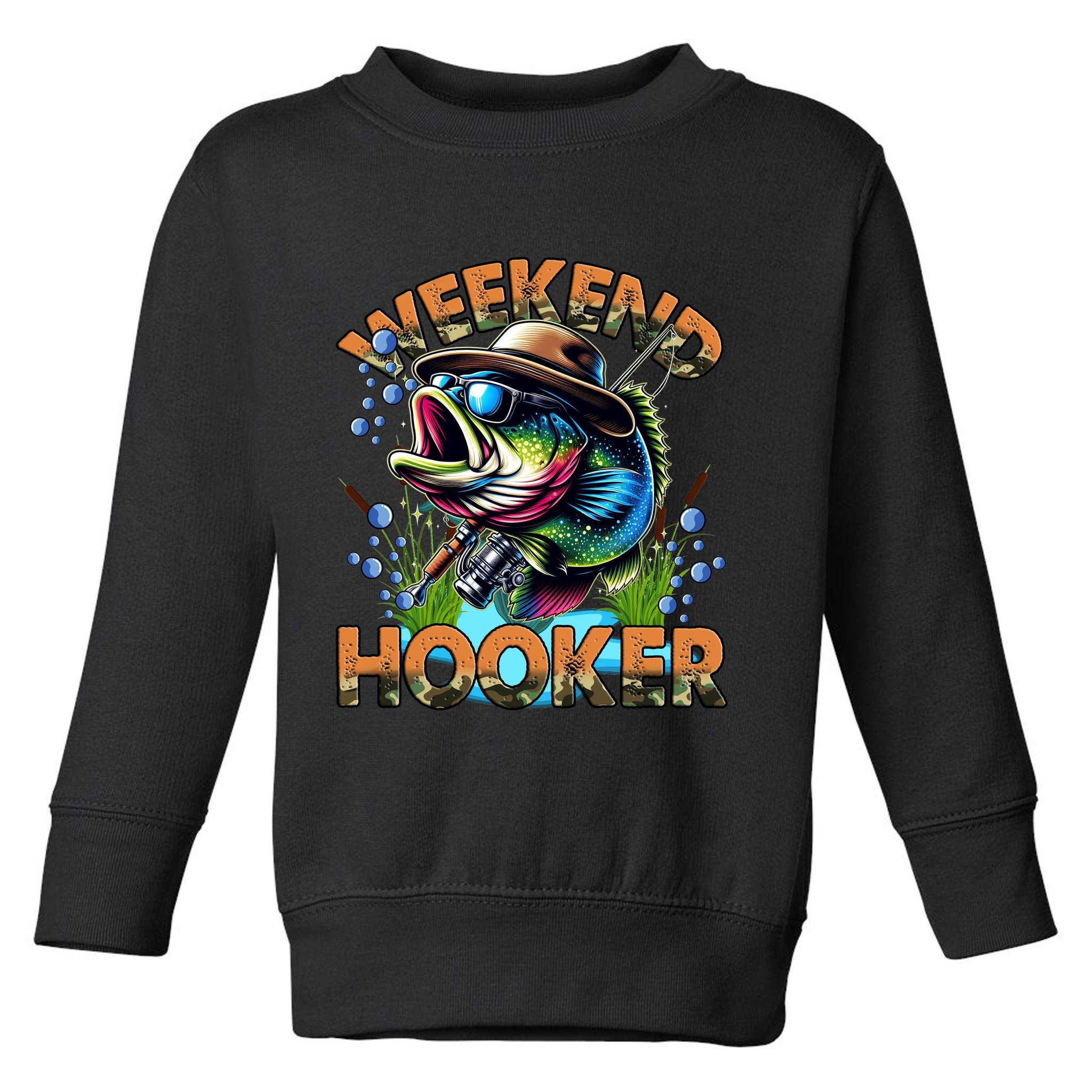 Cool Fishing Weekend Hooker Toddler Sweatshirt