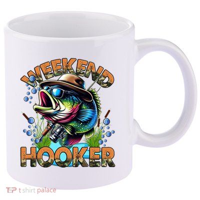 Cool Fishing Weekend Hooker 11oz C Handle Ceramic Mug