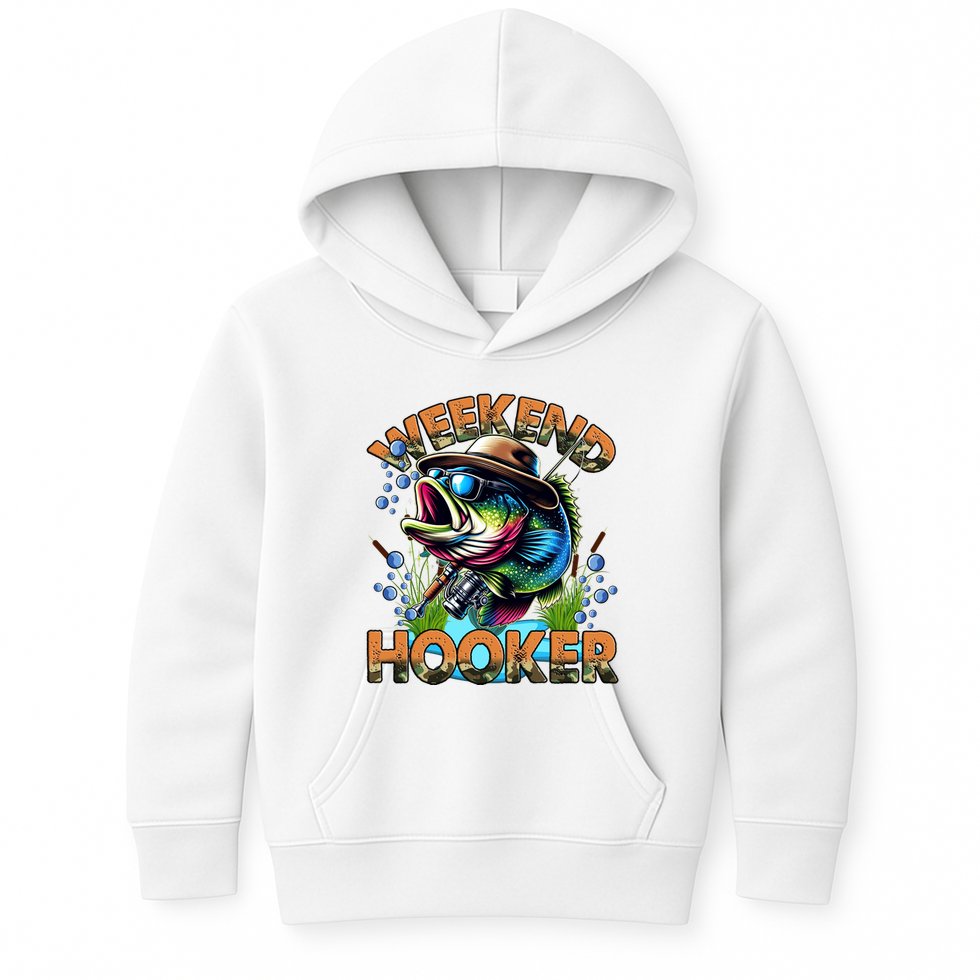 Cool Fishing Weekend Hooker Kids Hoodie