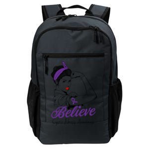 Cystic Fibrosis Warrior Unbreakable Purple Ribbon Gift Daily Commute Backpack