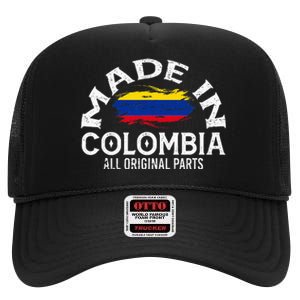 Colombia For Wo Colombian Made Flag High Crown Mesh Back Trucker Hat