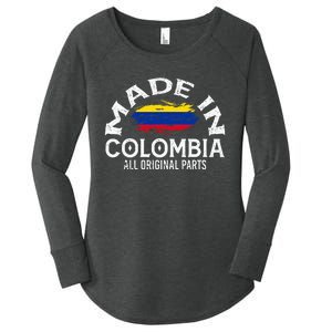 Colombia For Wo Colombian Made Flag Women's Perfect Tri Tunic Long Sleeve Shirt