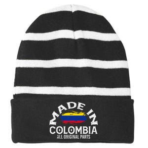 Colombia For Wo Colombian Made Flag Striped Beanie with Solid Band