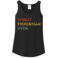 Cute Fishing Worst Fisherman Ever Birthday Fathers Funny Ladies Essential Tank