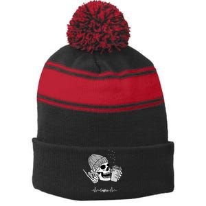 Coffee For Women Coffee Funny Cute Casual Stripe Pom Pom Beanie