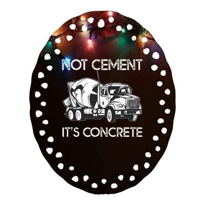 Concrete Finisher Worker Cement Mixer Truck Driver Ceramic Oval Ornament