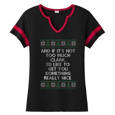 Christmas Family Winter Vacation Ugly Sweater Style Ladies Halftime Notch Neck Tee