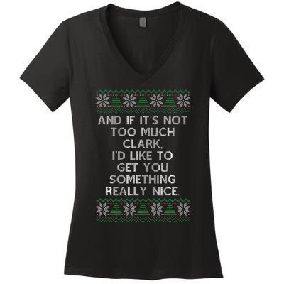 Christmas Family Winter Vacation Ugly Sweater Style Women's V-Neck T-Shirt