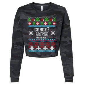 Christmas Family Winter Vacation Ugly Sweater Style Cropped Pullover Crew