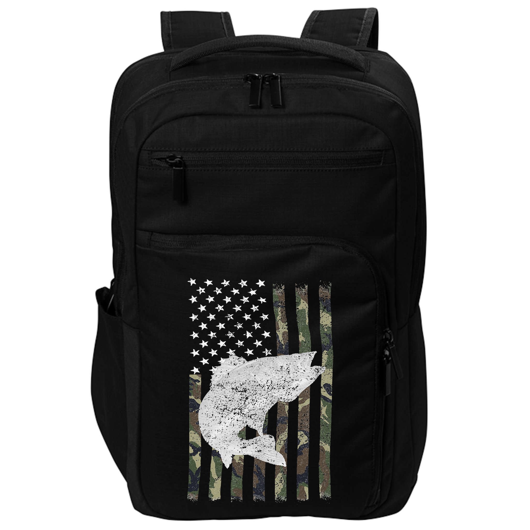 Camouflage Flag Walleye Fishing Angler Impact Tech Backpack