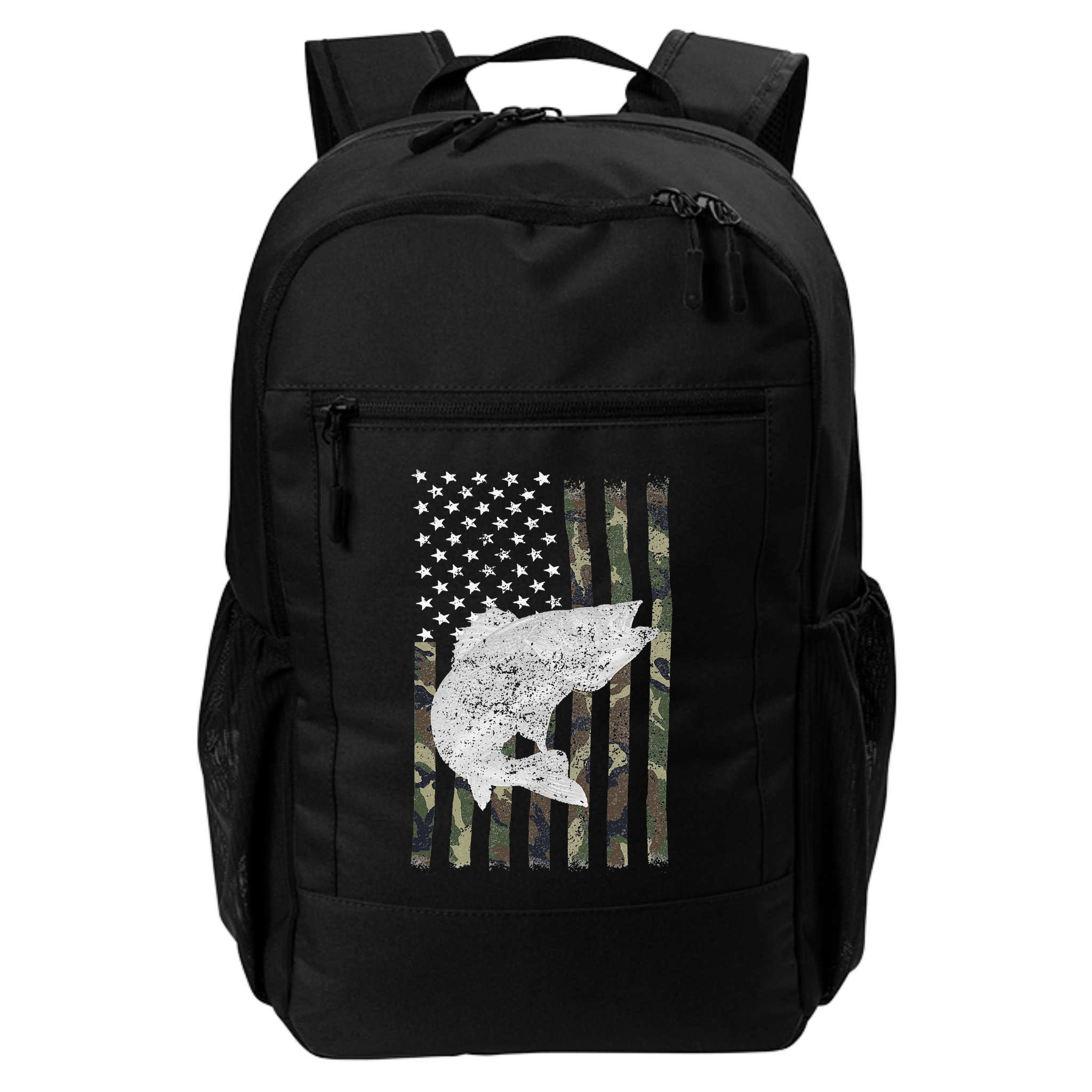Camouflage Flag Walleye Fishing Angler Backpack