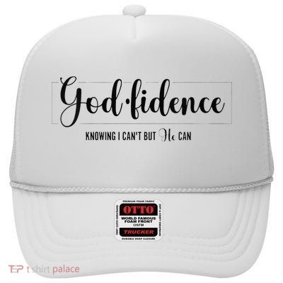 Christian For Women Godfidence Trust God Faith Gift High Crown Mesh Back Trucker Hat
