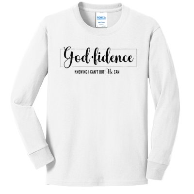 Christian For Women Godfidence Trust God Faith Gift Kids Long Sleeve Shirt