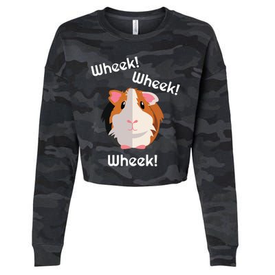 Cute Funny Wheek Guinea Pig Owner Cavy Lover Cropped Pullover Crew