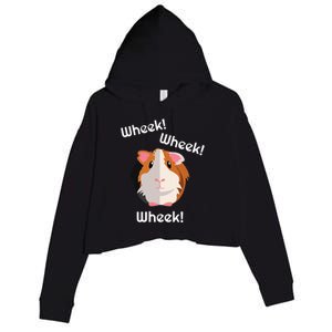 Cute Funny Wheek Guinea Pig Owner Cavy Lover Crop Fleece Hoodie